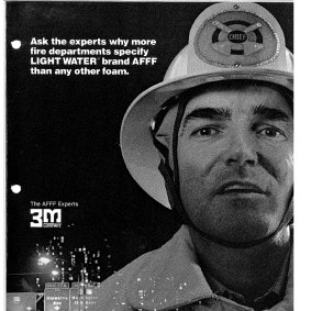 A 3M advertisement for fire-fighting foam.
