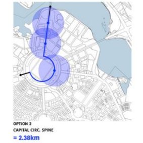 The Planning Institute of Australia's alternate route for Barton and Parliament House.