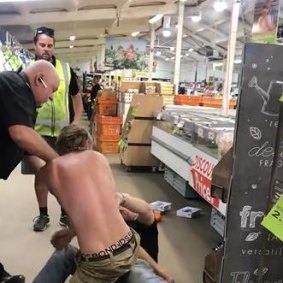 Two men involved in a fight at Spudshed Mandurah have been fined. 