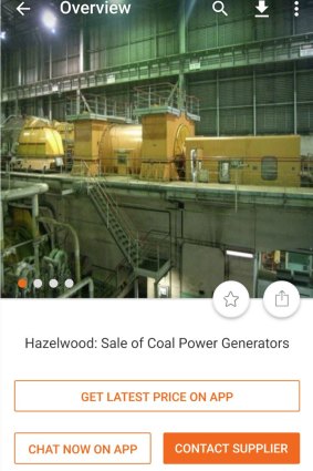 The Hazelwood coal-fired power plant is being sold on Alibaba.