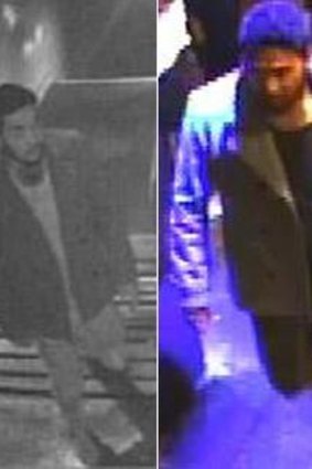 Stills from CCTV footage showing the man police want to talk to.