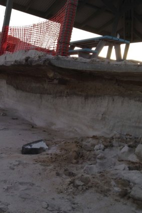 Erosion at the Grace Darling Park site.