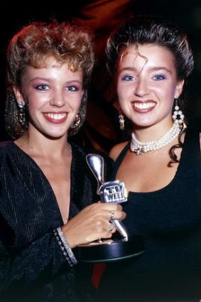 It wasn't her Gold Logie win but here are Kylie and Dannii Minogue at Logies in 1987.