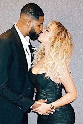 In happier times: Khloe Kardashian and Tristan Thompson.