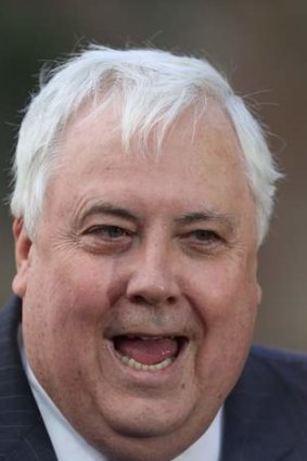 Clive Palmer on Tuesday. Photo: Andrew Meares
