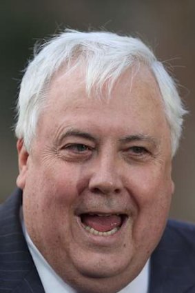 Clive Palmer on Tuesday. Photo: Andrew Meares