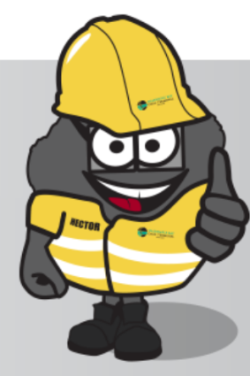 Dalrymple Bay Coal Terminal mascot, Hector the Lump of Coal.