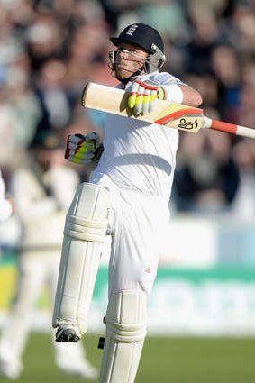 England's Ian Bell celebrates reaching his century against Australia late on day three of the fourth Ashes Test at Chester-le-Street.