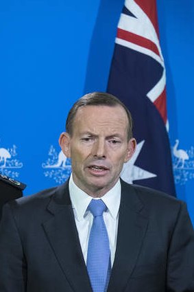 Prime Minister Tony Abbott speaks to the media during a press conference on Friday. Photo by Luis Ascui/Fairfax Media via Getty Images