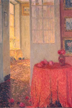 Detail of Henri Le Sidaner's La Nappe rouge (The red tablecloth), 1931.