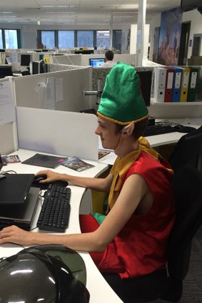 Cameron the Brisbane Times intern feeling elfish.