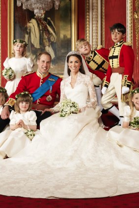 William and Kate with their flower girls and page boys in 2011.  