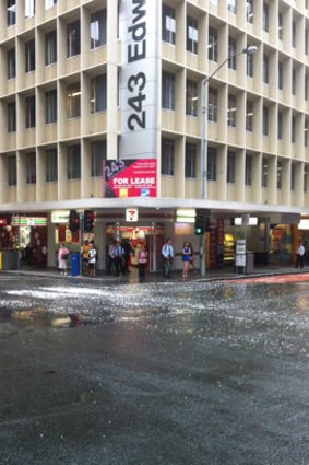 Styrofoam on the Edward Street and Adelaide Street intersection.