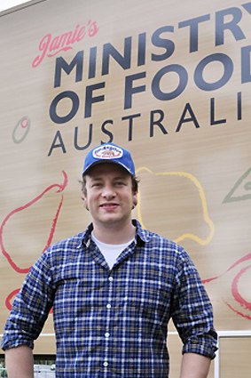 Jamie Oliver visited his food truck when it stopped in Logan.