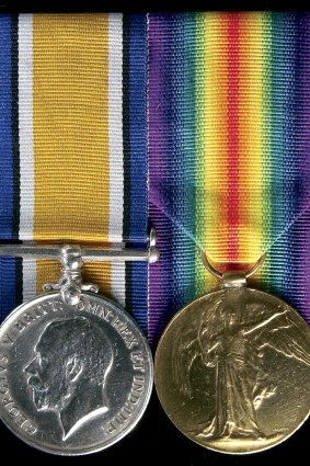 The British War Medal and the Victory Medal awarded to Ted McCarty