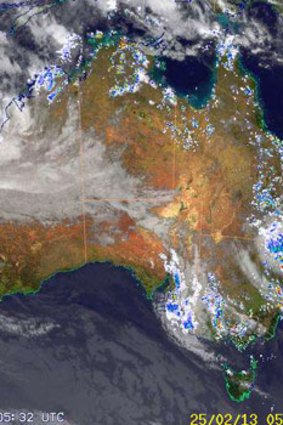 The Bureau of Meteorology national radar loop shows the wild weather swirling about the country.