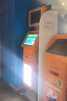 A “CashNgo” fast loan machine in Minto Marketplace. 