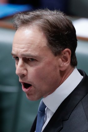 Health Minister Greg Hunt in question time.