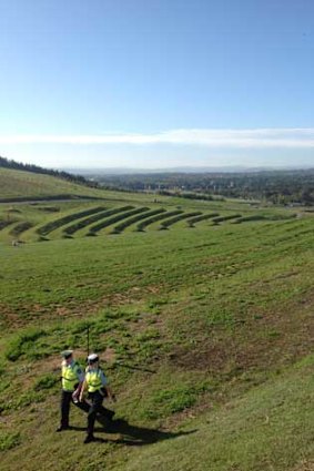 Clear skies at the National Arboretum in Canberra on Thursday morning.