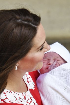 Catherine, Duchess of Cambridge, with her newborn son, Prince Louis.