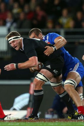 Captain's run: Kieran Read leads from the front in a strong performance for New Zealand.