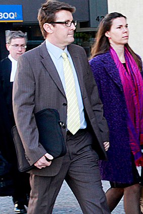 Gerard Baden-Clay's sister Olivia Walton and her husband Ian Walton arrive at court.