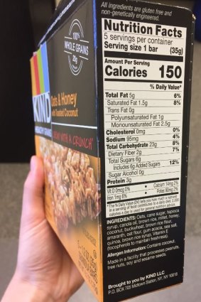 This product from the US shows a nutritional information panel specifying added sugar.