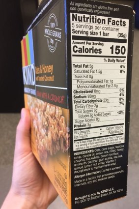 This product from the US shows a nutritional information panel specifying added sugar.