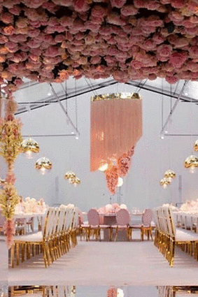 A ceiling of roses for Perth's wedding of the decade.