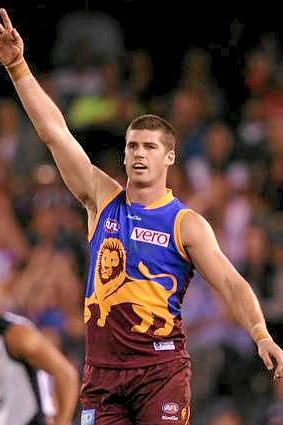 Jonathan Brown in the Brisbane Lions' "Paddle-Pop Lion" guernsey.