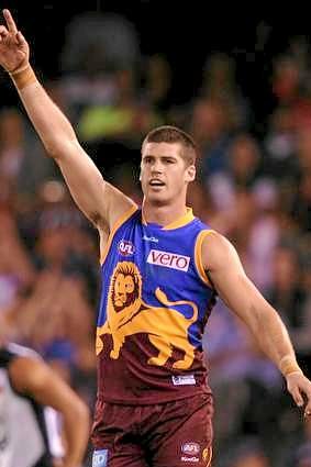 Jonathan Brown in the Brisbane Lions' "Paddle-Pop Lion" guernsey.