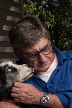 Michael Haberland and his dog, Micky