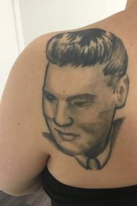Baker's Elvis tattoo, now in the process of being removed, took three hours and cost $400.