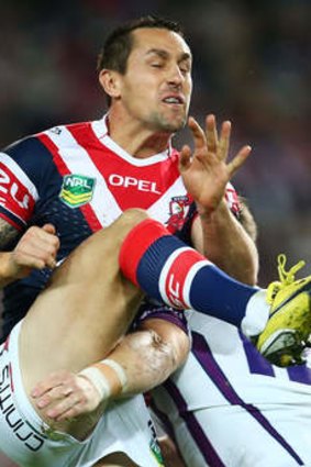 Off the mark: Mitchell Pearce's kicking wasn't effective enough.