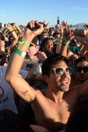 Music fans attend Coachella Valley Music And Arts Festival at the Empire Polo Club.