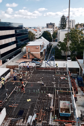 The construction site on Emerald Street in West Perth.