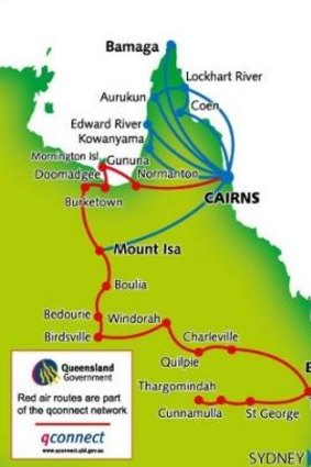 Skytrans' current operating network.
