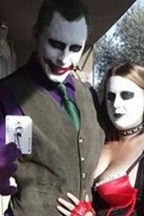 Jerad Miller and his wife, Amanda, dressed as Batman characters The Joker and Harley Quinn.