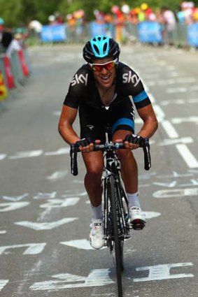 Richie Porte on his way to second place during stage eight.