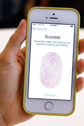 The iPhone 5S Touch ID in action.