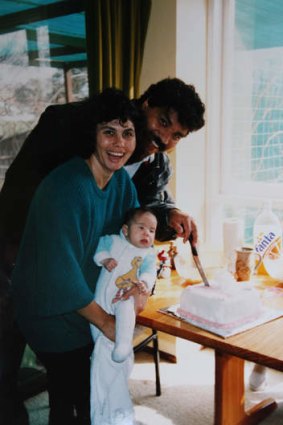 All together then … Mundine and then wife Lynette with their daughter Garigarra in 1992.