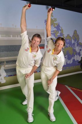 Spot the difference: Glenn McGrath with his Madame Tussauds likeness.