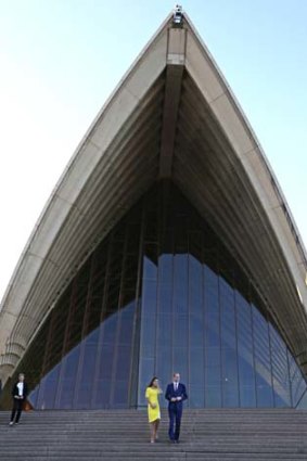 Creating interest Down Under: Prince William and the Duchess of Cambridge at the Sydney Opera House.