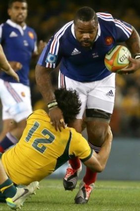 French centre Mathieu Bastareaud takes some stopping.