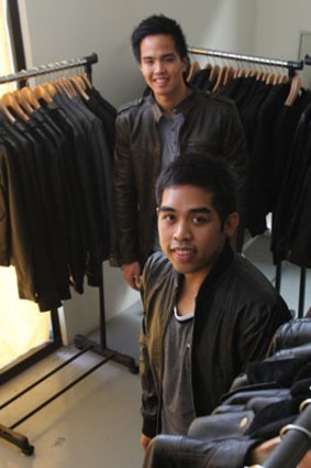 In biz ... Paul Romero (front) and Robert Ranoa sell leather jackets on eBay.