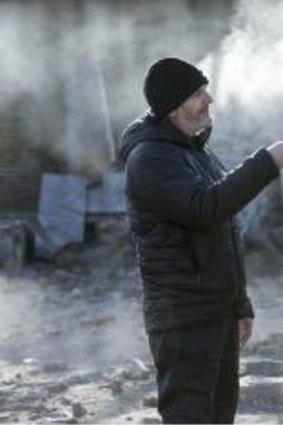 Francis Lawrence directs Liam Hemsworth in <i>The Hunger Games: Mockingjay - Part 1</i>.
