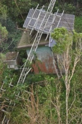 A police communications facility lays in ruins near Cooktown.