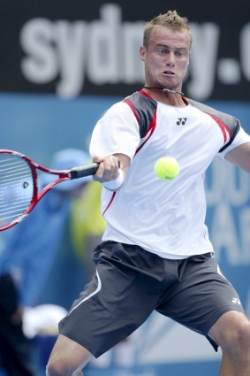 Just like old times ... Lleyton Hewitt was triumphant at the Sydney International yesterday.
