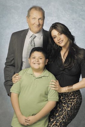Modern Family stars Ed O'Neill, Rico Rodriguez and Sofia Vergara.