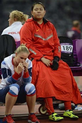 Anxious wait ... China's Zhang Wenxiu during the final.